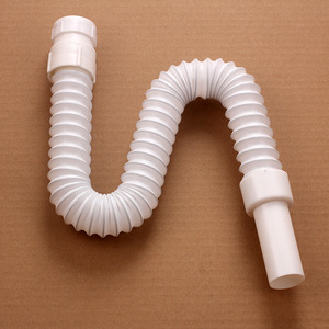 Tubo de drenaje de plástico flexible para lavabo con refuerzo de alambre de acero de 50 cm de longitud - Product Image 1