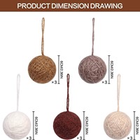 Ensemble de 15 boules de Noël en fil de laine, 6 cm, décoration de luxe légère à faire soi-même, ornement suspendu pour arbre de Noël, fête du Nouvel An