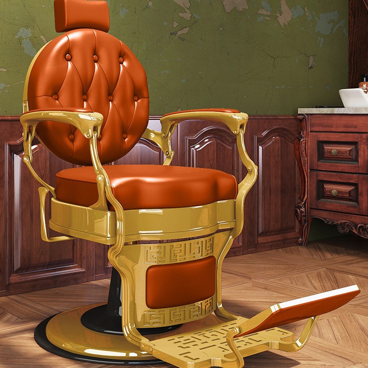 High-end oil head chair orange gold-export quality