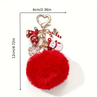 Breloque de téléphone pour femme de Noël, élégante et haut de gamme, avec pompon moelleux, porte-clés, pendentif de sac, ornement en gros