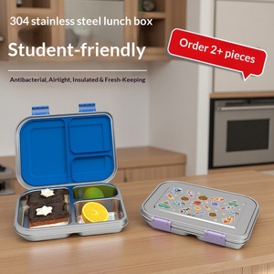 Nouvelle boîte à bento en acier inoxydable 304, grande, à un seul niveau, pour la conservation de la fraîcheur, pour tous les âges - Product Image 4