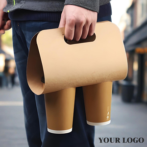 Portabicchieri usa e getta per Bubble Tea e Caffè Freddo, Portabicchieri Pieghevole in Cartone per 4 Bevande, Portabicchieri da Asporto Personalizzabile con Logo - Product Image 4