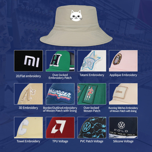 Nhanh Chóng Làm Khô Đồng Bằng Động Vật Thêu Logo Polyester Có Thể Gập Lại Túi Xô Hat Với Chuỗi - Product Image 3