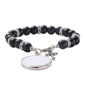 Décoration d'intérieur en gros : Bracelets tendance en verre et cristal, style Art Déco, avec croix religieuse, pour Pâques et mariages - Product Image 6