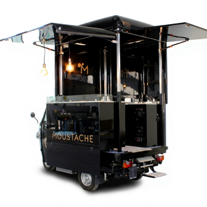 Tricycle Électrique Food Truck Chariot de Restauration Mobile à Trois Roues Résistant à la Rouille Garantie 5 Ans Longueur 3m Café Pizza Taco Glace - Product Image 1