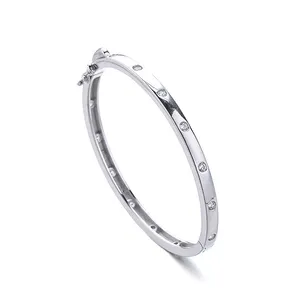 Wholesale Stainless Steel Jewelry Blank 925 Sterling Silver Engraved Bangle