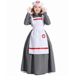 Costume da Infermiera Vittoriana per Bambine, Travestimento da Florence Nightingale per Ragazze, Halloween, Carnevale, Settimana del Libro, Cosplay con Cappello - Product Image 2