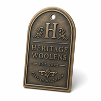 Étiquettes métalliques carrées personnalisées avec logo pour vêtements, étiquettes métalliques avec logo pour vêtements, lettrage gravé en laiton pour vêtements et chaussures