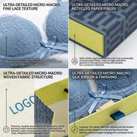 Caja de Embalaje para Cajones con Diseño Personalizado, Caja de Regalo de Cartón de Lujo con Bolsa de Papel para Lencería y Sujetadores