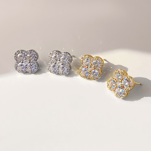 FOXI JEWELRY Gold Plated <b>Crystal</b> <b>Stud</b> <b>Earrings</b> Flower Shape Women's Party Jewelry Romantic Style Fashion <b>Earrings</b> - Product Image 6