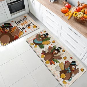 Ensemble de tapis de cuisine Temu Autumn Pumpkin, rectangulaires, en polyester, absorbants et résistants aux taches, pour la maison - Product Image 2