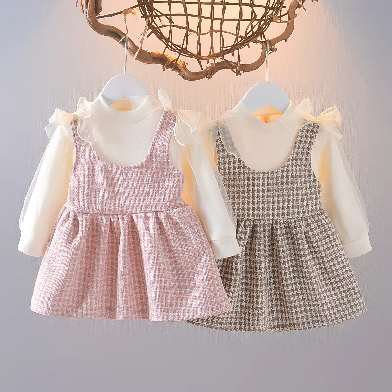 Kleinkind Baby Mädchen Herbst Langarm Herbst niedlichen Säugling Kinder Kaninchen Kinder Mädchen Prinzessin Streifen Kleider