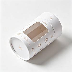Durable <b>Round</b> Cylinder Coffee <b>Box</b> Visual Window Rigid Cardboard Tube Custom Branded Packaging <b>Box</b> - Product Image 5
