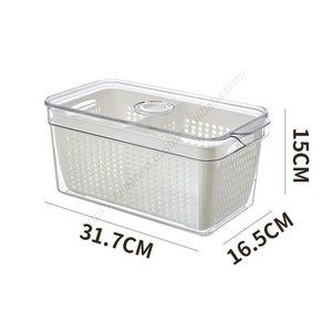 กล่องจัดระเบียบตู้เย็นแบบขายส่ง พร้อมฝาปิด ปลอดสาร BPA กล่องเก็บอาหารแช่แข็ง พร้อมตัวตั้งเวลาสำหรับผลไม้และผัก - Product Image 5