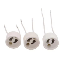 Vente directe d'usine, douille GU10 avec fil, connecteur en céramique pour ampoule LED, supports et bases de lampe, blanc, 250V