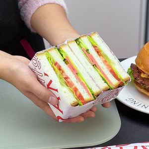 Papier d'emballage pour hamburger en PE écologique - Papier alimentaire jetable résistant à la graisse et à l'eau, impression personnalisée pour sandwichs, frites, gâteaux - Product Image 4