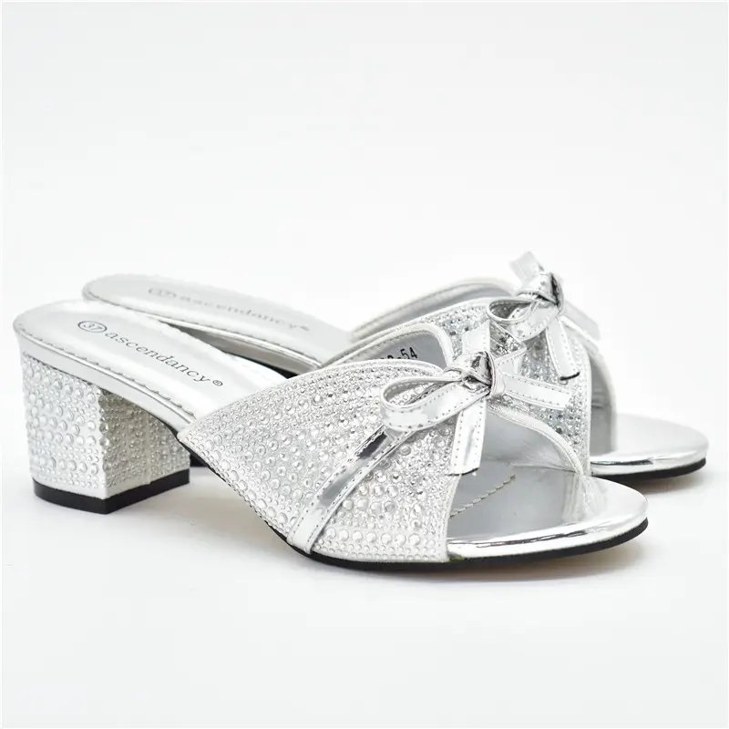 silver color latest wholesale wedding cute outdoor comfy shoes casual women ladies luxury ladies slippers