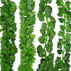 Plante verte artificielle décorative, feuilles de <span class=keywords><strong>lierre</strong></span>, vignes <span class=keywords><strong>en</strong></span> <span class=keywords><strong>plastique</strong></span>, guirlande de raisin pour la vente, m - Product Image 3