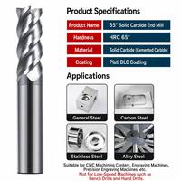 LingFuTools Fraise à queue en carbure de tungstène massif, 4 cannelures, revêtement TiAlN, hélice 45°, 65HRC, longueur étendue, pour CNC, personnalisable OEM