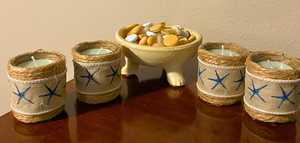 Portavelas de mimbre vintage con asa para mejor agarre, hecho a mano en India, para velas de cristal y portavelas. - Product Image 4