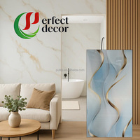 Décoration intérieure, panneaux et planches murales en PVC, faciles à installer, imperméables, feuille de marbre UV 1,22*2,44/1,22*2,9m