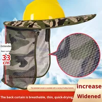 Casque de sécurité respirant camouflage à visière large pour chantier d'été, protection solaire, protection du travail en tissu