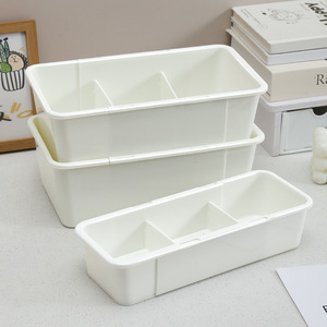 Extendable Drawer <b>Storage</b> <b>Box</b> With Dividers For Makeup And Desktop Organization Large Size Solid Color - Product Image 3