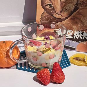 Tasse en verre à poignée de 350ml, tasse à lait pour petit déjeuner, tasses à café mignonnes pour bureau et maison - Product Image 4
