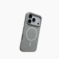 Coque magnétique unie en PC pour iPhone 17 Pro/Pro Max/14+, design gaufré mat effet peau avec protection anti-chute