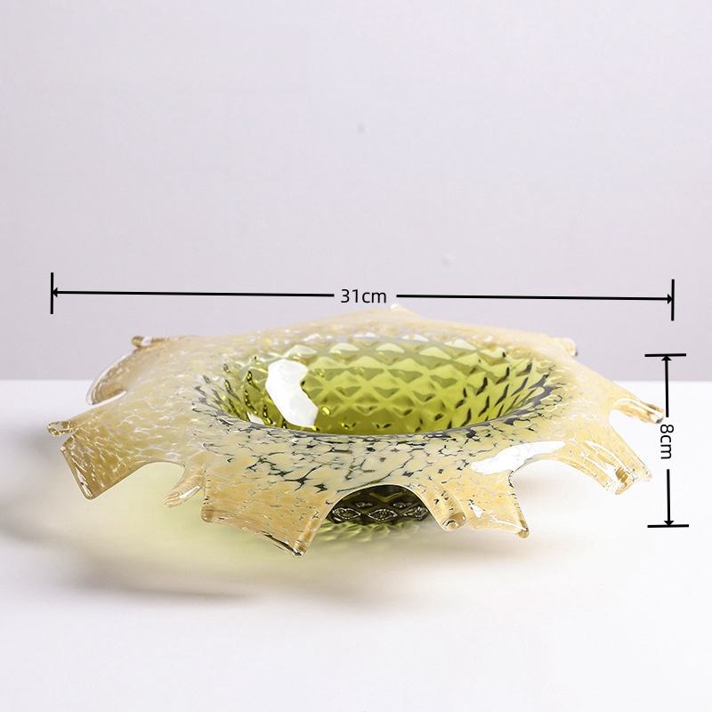 ชามผลไม้สีเขียวไล่ระดับสี