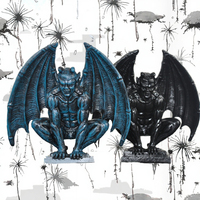 Figurine d'ange gothique en résine en forme de chauve-souris Meiyu, peinte à la main, design animal de dessin animé, durable pour la décoration de jardin et de maison BCA29