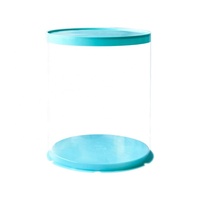 Boîte d'emballage pour gâteau ronde transparente en PET avec couvercle transparent, revêtement UV, gaufrage et laminage mat, recyclable
