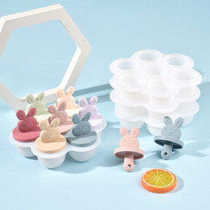 Moules à glace en silicone en forme de lapin pour enfants, 7 cavités, qualité alimentaire, pour la fabrication de glaces maison - Product Image 6