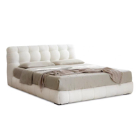 Lit en bois Lovein au design moderne, de haute qualité, avec rembourrage, disponible en tailles double, king et queen, mobilier de chambre à coucher, garantie 1 an