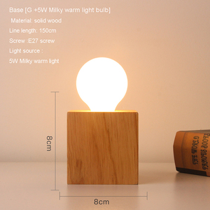 Soporte de luz de noche E26 Bases de enchufe de madera Soporte de lámpara de madera maciza Soportes de lámpara de haya con enchufe <span class=keywords><strong>E27</strong></span> Soporte de lámpara de noche personalizado Luces LED - Product Image 2