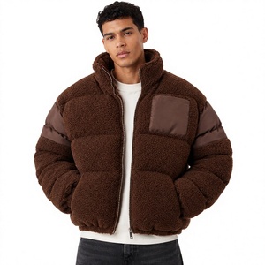 Men's Brown <b>Sherpa</b> <b>Fleece</b> Jacket Wholesale Warm Winter Zip Up Casual Outdoor fashionwear Jacket best manufacture in sialkot - Product Image 1