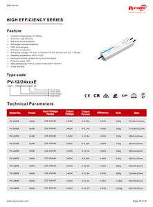 CE/CB/RoHS/SAA 100W 150W 200W 300W 400W Alimentation LED haute efficacité 220-240VAC-DC 12V 24V 48V IP67 Étanche CV - Product Image 6