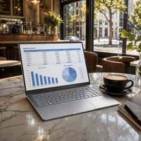 Laptop AMD Ryzen 3 15.6" Terbaru 2026 Quad Core 256GB SSD Layar IPS Full HD Windows 11 Keyboard Inggris untuk Pelajar