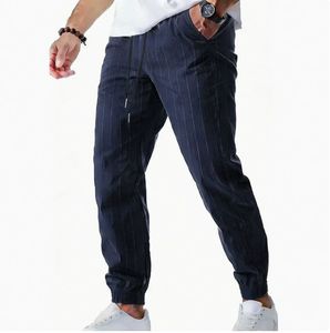Nuovi Pantaloni Casual <span class=keywords><strong>a</strong></span> <span class=keywords><strong>Righe</strong></span> in <span class=keywords><strong>Lino</strong></span> per Uomo 2026, Vestibilità Comoda Stile Americano, Pantaloni Sportivi per Tutte le Stagioni - Product Image 5