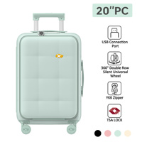 Valise MGB à ouverture frontale grande capacité avec serrure TSA, fermeture éclair YKK, multicolores, idéale pour les voyages d'affaires et les longs trajets