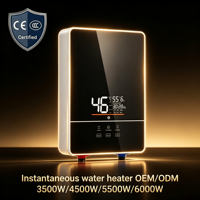 Pemanas Air Listrik Instan Tanpa Tangki 6000W 220-240V Kontrol Sentuh CE CB IPX4 Tangki Plastik Berlapis Enamel untuk Luar Ruangan, Garasi, Hotel