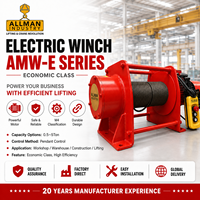 Treuil électrique robuste Allman certifié CE, 500 kg (0,5 tonne), avec câble métallique de 60 mètres, 415 V, pour usage industriel