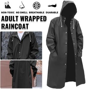 Imperméable unisexe en EVA personnalisé de haute qualité avec logo, vente en gros, veste imperméable épaissie pour femmes et hommes, noir, pour le camping - Product Image 4