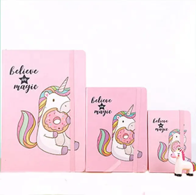 A7 A6 A5 Cartoon Unicorn Hardcover Notebook 4 Stijlen Aangepast Schoolmeisje Schattige Dagboek Notitieboekjes