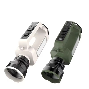 High-brightness White Laser-charged Solar Portable Work Light, <b>Flashlight</b>, Telescopic Zoom Emergency Headlamp - Product Image 1