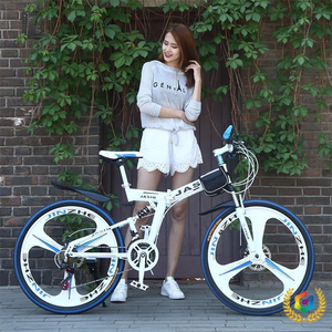 Vélo de montagne pliable à 21 vitesses de 26 pouces personnalisé <span class=keywords><strong>cadeau</strong></span> pour hommes et femmes avec frein à disque pédale ordinaire et fourche en acier - Product Image 6