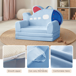 Sofá Infantil <span class=keywords><strong>Plegable</strong></span> de <span class=keywords><strong>Espuma</strong></span> Ultrasuave con Diseño de Dibujos Animados, Sofá <span class=keywords><strong>Cama</strong></span> Convertible para Niños y Niñas - Product Image 3