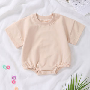 Romper Bayi Bordir Custom, Bahan Katun, Bagian Bawah Elastis, Sweatshirt & Hoodie Crewneck Oversize, Romper Sweatshirt Bayi - Product Image 1