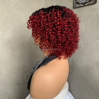 Perruques courtes JAMBALAYA en cheveux humains à 50 %, coupe pixie, noires ondulées, courtes et dégradées, pour femmes noires