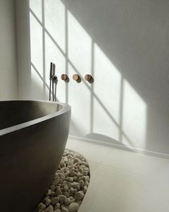 Custom Shape OEM Concrete Bathtub Minimalist Wabi Sabi Cement Soaking Tub Premium Bathroom Fixtures Manufacturer B2B - Product Image 3